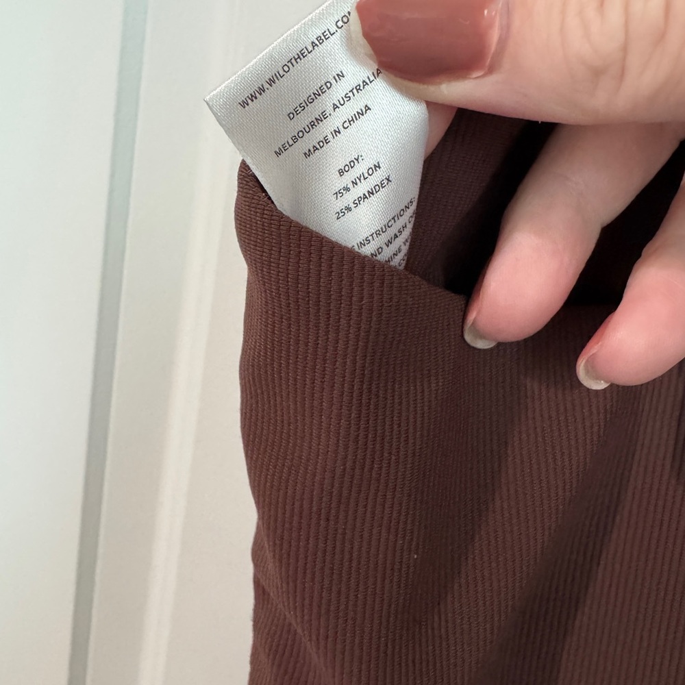 Wilo the Label Flare Jumpsuit Brown Ribbed Size Medium - Picture 5 of 9